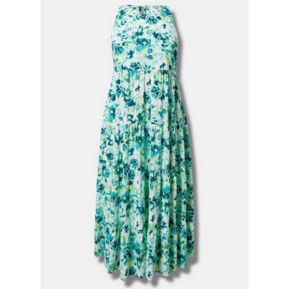 🆕 Maxi Washable Gauze Halter Tiered Dress 3 3X 22 24 NWT Torrid New! Floral - Picture 4 of 5